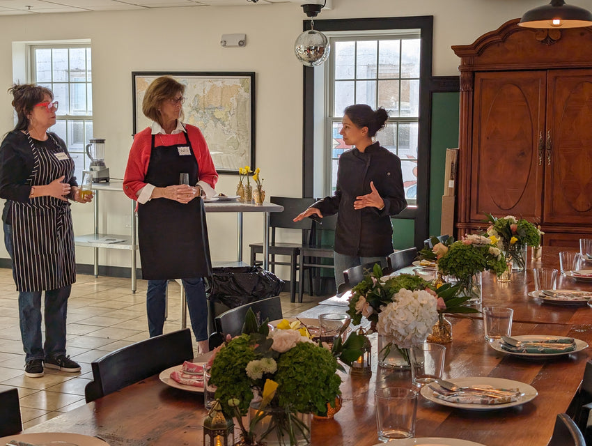 Chef Renu at Kitchen Table in Maplewood, NJ talking about her cooking journey