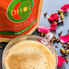 a warm cup of chai with DHOL Chai Spice with roses and cloves