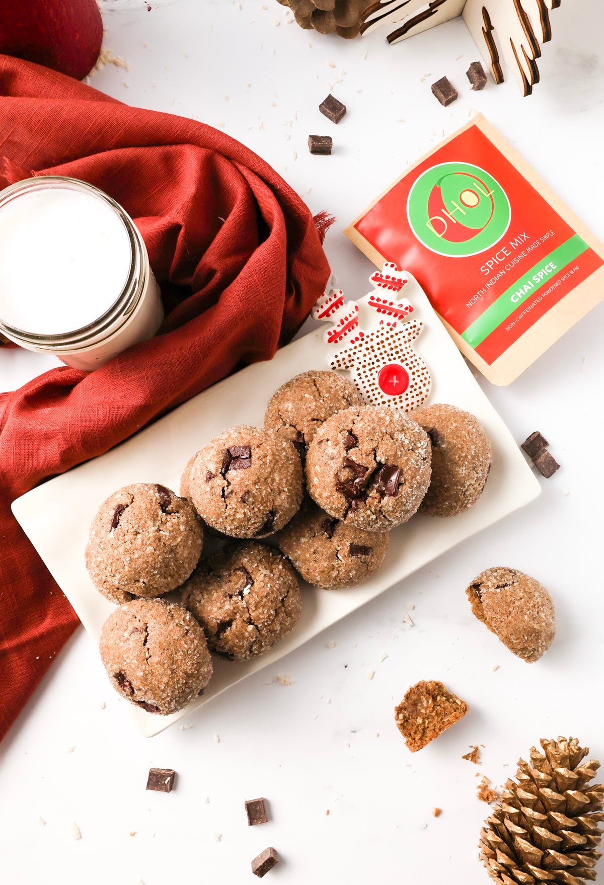 chai coconut cookies made with DHOL Chai Spice